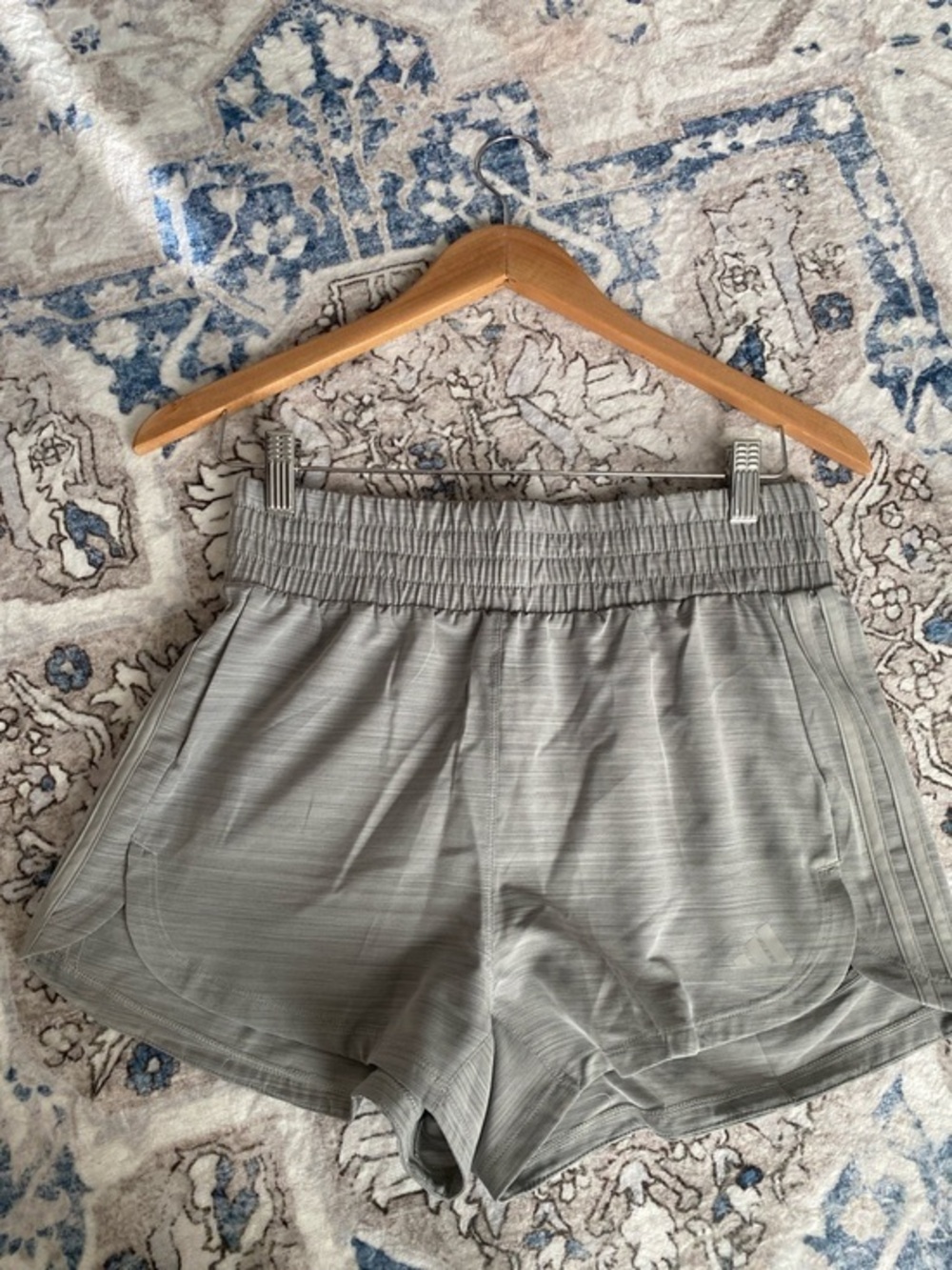NWOT Adidas Women’s Light Gray High Rise Pacer Shorts with Elastic Waist